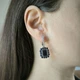 Серебряные серьги с натуральным сапфиром 10.745ct, фианитами (2180296) - изображение 6
