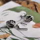 Серебряные серьги с натуральным раухтопазом (дымчатым кварцем) 8.502ct, фианитами (2180593) - изображение 5