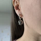 Серебряные серьги с натуральным раухтопазом (дымчатым кварцем) 8.502ct, фианитами (2180593) - изображение 6