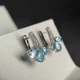 Срібні сережки з натуральним топазом 8.333ct (2179733) - зображення 2