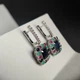 Серебряные серьги с натуральным сапфиром 4.05ct, изумрудом, рубином (2182399) - изображение 2