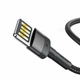 Кабель для Iphone 1м. USB to Lightning Cafule Special Edition 2.4A grey/black, Baseus для зарядки та передачі даних (CALKLF-GG1) - зображення 2
