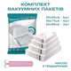 Вакуумные пакеты для одежды вещей багажа, мешки вакуумные для хранения с ручным насосом прозрачные, набор 12 шт 40x60 см - 5шт, 50x70 см - 4шт, 60x80 см - 3шт - изображение 1