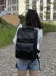 Жіночий міський рюкзак з екошкіри в чорному кольорі - зображення 1