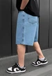 Шорты Мужские Стаф Голубые Бегги Однотонные Джинсовые Базовые Staff 6 Baggy Blue 32 (339217) - изображение 3