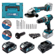 Аккумуляторный набор инструментов PROFI-TEC Combo Set 2/3 POWERLine (DGA20BL, DHP485BL) : с АКБ 2шт-20V 4.0 Ач - изображение 1