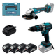 Набор аккумуляторных инструментов PROFI-TEC Combo Set 2/2EXTRA POWERLine DGA36BL,DHP485BL (АКБ 2шт 20V 5Ач + ЗУ) - изображение 1