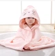 Детское полотенце уголок с капюшоном Baby Towel Котик 80x80 см для купания младенцев розовый для девочки - изображение 2