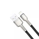 Кабель Baseus Cafule Series Metal Data Cable USB to IP 2.4A 1m Black (CALJK-A01) - изображение 3