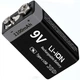 Аккумулятор BauTech перезаряжаемый 9V Крона Li-Ion 1100 мАч с Type-C Чёрный (1015-935-00) - изображение 1