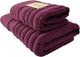 Набор 2 жаккардовых полотенец Lovely Svi Oxford Stripe в подарочном пакете 70х140+50х90 см Бургунди (6903911241095) - изображение 1