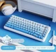 Клавіатура AJAZZ AK820 MAX Blue Gradient Бездротова Ігрова Механічна. 2.4G/Bluetooth/Кабель. Батарея 8000mAh. Sea Salt V2 Switch - зображення 2