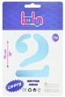 Фольгована кулька Цифра 2, ніжно блакитна (baby blue), 76 см - зображення 2