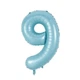 Фольгована кулька Цифра 9, ніжно блакитна (baby blue), 76 см - зображення 1