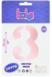 Фольгована кулька Цифра 3, ніжно рожева (baby pink), 76 см - зображення 2