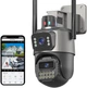 Зовнішня WiFi-камера на 360°, автоматичне відстеження та виявлення, 2-сторонній звук,6-мегапіксельна, IP66,нічне бачення,SD/хмарне сіра - изображение 2