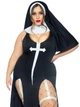 Костюм монашки-грешницы Leg Avenue Sultry Sinner 1X-2X, платье, головной убор, воротник - изображение 1