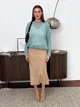 Юбка длинная осенняя женская ARTKNIT Loren 39592 L Бежевая (4823093471412) - изображение 8