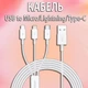 Кабель 3в1 USB шнур Baseus Superior Series Fast Charging Data Cable USB to Type-C+micro USB+Lightning 3.5A , 1.5м - изображение 1