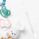 Регулируемый держатель для детской соски на ленте с принтом сердечками Hearts №4 тканевый держатель с зажимом клипсой для пустышки / прорезывателя ребенка с защитой от потери, белый (104377131) - изображение 2