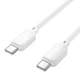 Кабель USB Type-C до USB Type-C / Провід шнур Юсб Тайп сі на Юсб Тайп сі для швидкої зарядки та передачі даних 1м White U3 - зображення 2