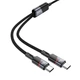 Кабель USB Type-C to USB Type-C, USB Type-C 2в1 / Провод шнур Юсб Тайп Си на Юсб Тайп Си, Юсб Тайп Си для быстрой зарядки и передачи данных 1.2м Black V1 - изображение 2