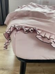Комплект постільної білизни Cozy з рюшами рожевий з чорним кантом Євро 200*220 см, простирадло 220*240 без резинки - изображение 6