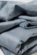 Комплект постільної білизни Cozy сіро-блакитний з вишитими зірками в тон Дитячий 135х200 см, простирадло 120*230 см без резинки - зображення 6