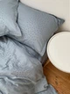 Комплект постільної білизни Cozy сіро-блакитний з вишитими зірками в тон Дитячий 135х200 см, простирадло 120*230 см без резинки - зображення 2