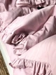 Комплект постільної білизни Cozy з рюшами рожевий Односпальний 140*200 см, простирадло 130*240 без резинки - изображение 5