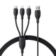 USB кабель 3в1 Micro USB / Lightning / Type-C Baseus Ultra-Fast 3in1 Fast Charging Cable (0.8 м, 3.5A). Black - зображення 1
