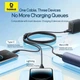 USB кабель 3в1 Micro USB / Lightning / Type-C Baseus Ultra-Fast 3in1 Fast Charging Cable (0.8 м, 3.5A). Black - зображення 5