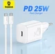 Мережевий зарядний пристрій Baseus Super Si Quick Charger 1C 25W EU Sets + кабель Type-C to Type-C 3A 1m TZCCSUP-L02 White - зображення 1
