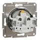 Розетка с заземлением и защитными шторками Asfora Schneider Electric алюминий EPH2900261 - изображение 2
