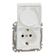 Розетка с заземленной крышкой и шторками IP44 белая Sedna Design & Elements SDD211024 - изображение 1
