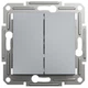 Выключатель кнопочный двухклавишный Asfora Schneider Electric сталь EPH1100162 - изображение 1