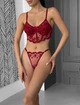 Комплект жіночої нижньої білизни з корсетом SM2345t бордо Simply sexy S - зображення 3