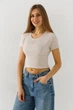 Топ однотонный женский 80677 L/XL Светло-бежевый - изображение 3