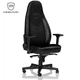 Кресло геймерское NOBLECHAIRS ICON Real Leather Black компьютерное эргономичное - изображение 1
