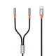 Кабель XO AUX 2х3.5 мм - USB Type-C (F/M), 1 м, Black (NB-R269B.black) - изображение 1