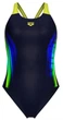 Купальник закрытый Arena BREATH SWIMSUIT V BACK LB черный, желтый, зеленый, синий Женщины 36 008330-760 - изображение 1