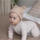 Шапка вязаная двошаровая с ушками Teddy с регулируемым отворотом Милк Talvi 46-52 Светло-бежевый 16272 - изображение 2