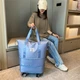 Сумка дорожная на колесах с расширением Hong Fu (2950 TB) Серо-голубой - изображение 2