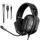 Дротові ігрові навушники з мікрофоном ONIKUMA X12 Noise Cancelling Headphone Wired Game |геймерська гарнітура, USB+3.5мм, підсвічування, 40мм динаміки, шумоподавлення, для ПК та консолей| Чорний - зображення 1