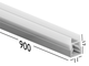 Светильник LEDUA светодиодный для стеклянных полок N4-4-900 900мм 12V 9W 900lm COB 4500K нейтрально белый свет, белый провод 2м - изображение 5