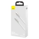 Кабель Baseus Cafule Series Metal Data Cable Type-C to Type-C 100W 1m White (CATJK-C02) - изображение 2