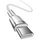 Кабель Baseus Cafule Series Metal Data Cable Type-C to Type-C 100W 1m White (CATJK-C02) - изображение 3