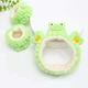 Комплект аксессуаров для умывания: повязка и напульсники - нарукавники Frog мягкий обруч для фиксации волос / женский ободок для макияжа / косметических процедур с ушками, зеленый (105219751) - изображение 3