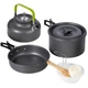 Алюмінієвий набір посуду 3в1, Cooking Set DS-308 для туризму, для кемпінгу, для відпочинку, для походів - зображення 1