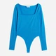 Боди-футболка женская H&M 1123802014c20 S Синяя (1000000046544) - изображение 6